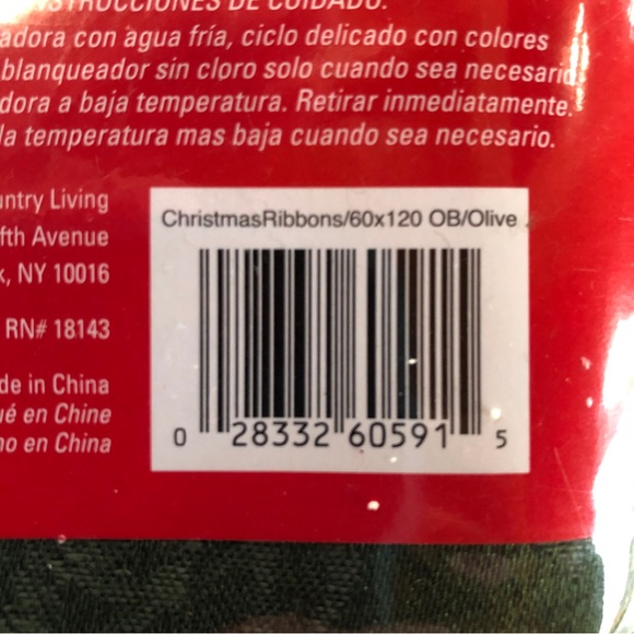 Green Tablecloth Damask “Christmas Ribbons” Deep Olive Green 60”x120” Oblong New - Picture 7 of 9